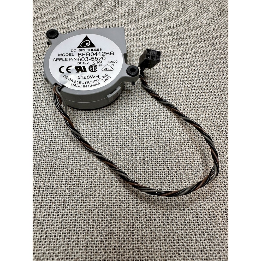 Apple IMAC BFB0412HB Apple P/N 603-5520 DC 12V .30A Genuine Fan #5128WH Delta El